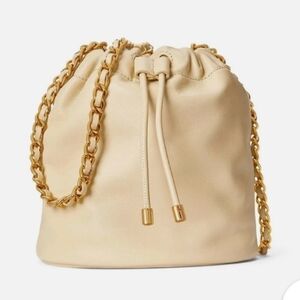 Ralph Lauren Beige Leather Bucket Bag/ Excellent Condition!